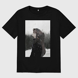 Футболка оверсайз мужская Башня Бога Баам, цвет: черный