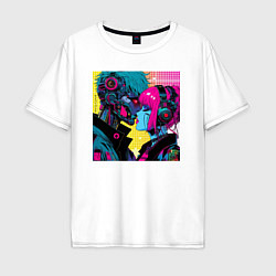 Мужская футболка оверсайз Cyber love - pop art fantasy