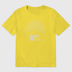Футболка оверсайз мужская NYC vibe, цвет: желтый