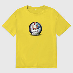 Футболка оверсайз мужская Grand Theft Auto V logo game, цвет: желтый