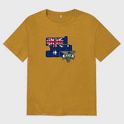 Футболка оверсайз мужская ГТА 5 лого, цвет: горчичный