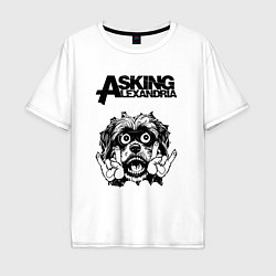 Футболка оверсайз мужская Asking Alexandria - rock dog, цвет: белый