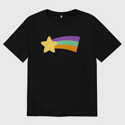 Футболка оверсайз мужская Радужный свитер Мэйбл, цвет: черный