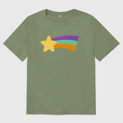 Футболка оверсайз мужская Радужный свитер Мэйбл, цвет: авокадо