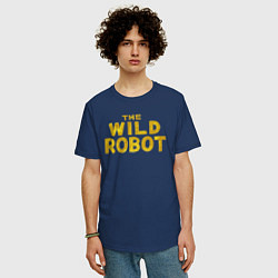 Футболка оверсайз мужская The wild robot logo, цвет: тёмно-синий — фото 2