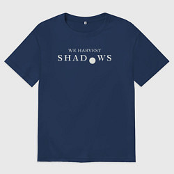 Футболка оверсайз мужская We harvest shadows logo, цвет: тёмно-синий