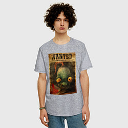 Футболка оверсайз мужская Oddworld - wanted, цвет: меланж — фото 2