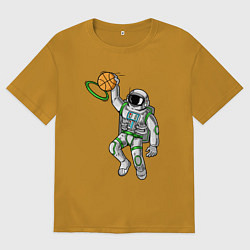 Мужская футболка оверсайз Космический баскет