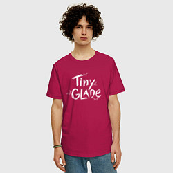 Футболка оверсайз мужская Tiny glade logo, цвет: маджента — фото 2