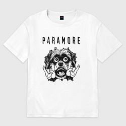 Футболка оверсайз мужская Paramore - rock dog, цвет: белый