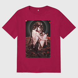 Футболка оверсайз мужская Геншин Ху Тао, цвет: маджента