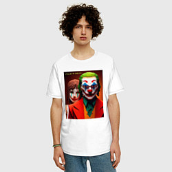 Футболка оверсайз мужская Joker and Minecraft - collaboration, цвет: белый — фото 2