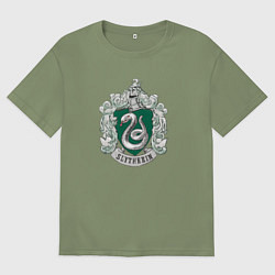 Футболка оверсайз мужская Герб Слизерина, цвет: авокадо