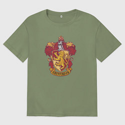 Футболка оверсайз мужская Факультет Гриффиндор, цвет: авокадо