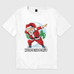 Футболка оверсайз мужская Dab Santa, цвет: белый