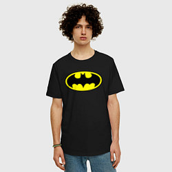 Футболка оверсайз мужская Batman logo, цвет: черный — фото 2