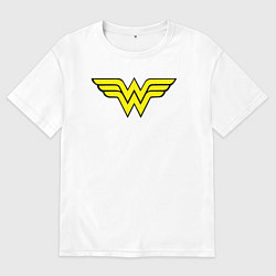 Футболка оверсайз мужская Wonder woman logo, цвет: белый