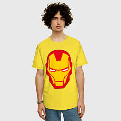 Футболка оверсайз мужская Iron man logo, цвет: желтый — фото 2