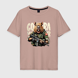 Мужская футболка оверсайз Cool capybara - military style