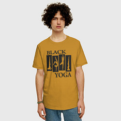 Футболка оверсайз мужская Yoga black, цвет: горчичный — фото 2