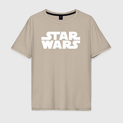 Футболка оверсайз мужская Star wars logo, цвет: миндальный