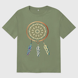 Футболка оверсайз мужская Ловец сновидений, цвет: авокадо