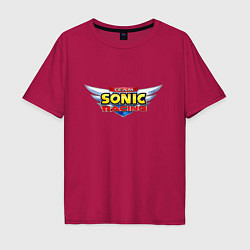 Футболка оверсайз мужская Team Sonic racing - logo, цвет: маджента