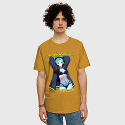 Футболка оверсайз мужская Сyberpunk rebecca, цвет: горчичный — фото 2