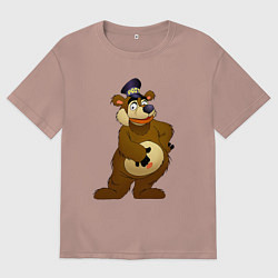 Мужская футболка оверсайз Мишка-почтальон