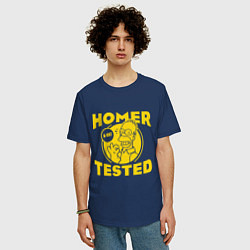 Футболка оверсайз мужская Homer tested, цвет: тёмно-синий — фото 2