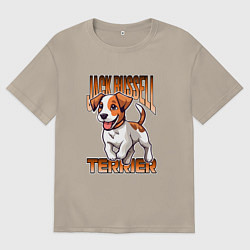 Мужская футболка оверсайз Собака Джек-рассел-терьер
