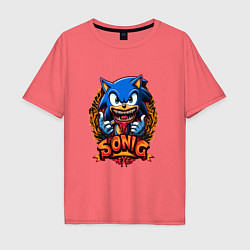 Футболка оверсайз мужская Sonicexe, цвет: коралловый