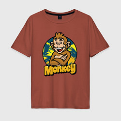 Мужская футболка оверсайз Monkey jungle