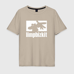 Футболка оверсайз мужская Limp Bizkit - logo, цвет: миндальный