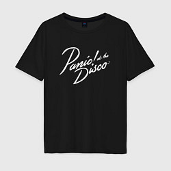 Футболка оверсайз мужская Panic at the disco - logo, цвет: черный