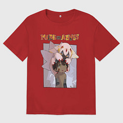 Футболка оверсайз мужская Made in Abyss - Reg and Faputa, цвет: красный