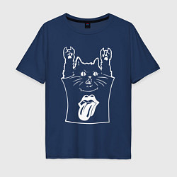 Мужская футболка оверсайз Rolling Stones - cat rock