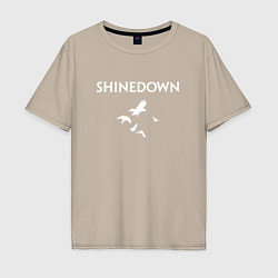 Футболка оверсайз мужская Shinedown - logo, цвет: миндальный