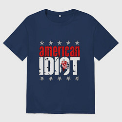 Футболка оверсайз мужская Green Day - american idiot, цвет: тёмно-синий