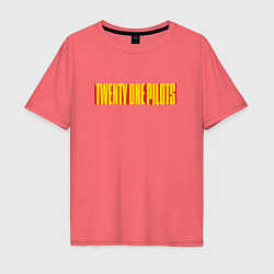 Мужская футболка оверсайз Twenty one pilots - color logo