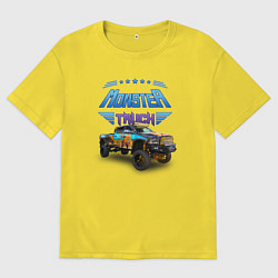 Футболка оверсайз мужская Monster truck, цвет: желтый