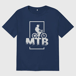 Футболка оверсайз мужская Горный байк, цвет: тёмно-синий