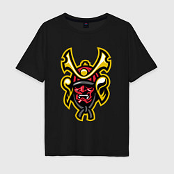Мужская футболка оверсайз Samurai face