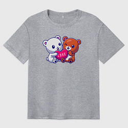 Футболка оверсайз мужская Teddy love, цвет: меланж