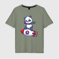 Футболка оверсайз мужская Rocket panda, цвет: авокадо
