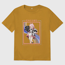 Футболка оверсайз мужская Encore Woolycounting Game, цвет: горчичный