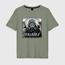 Футболка оверсайз мужская Stalker 2 heart of Chornobyl radiation 2, цвет: авокадо