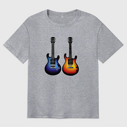 Футболка оверсайз мужская Яркие гитары, цвет: меланж