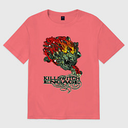 Футболка оверсайз мужская Грифон killswitch engage, цвет: коралловый