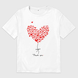 Футболка оверсайз мужская Thank you for your love, цвет: белый
